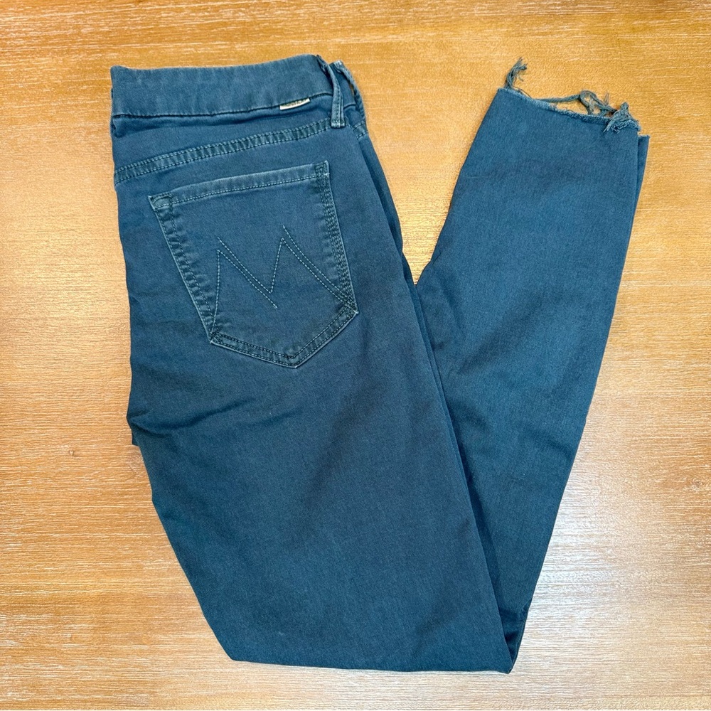 Mother Looker Ankle Fray A Run‎ In The Park Thunderstorm Skinny Jeans Size 28